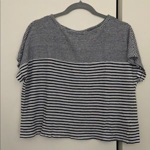 Blue and white linen shirt